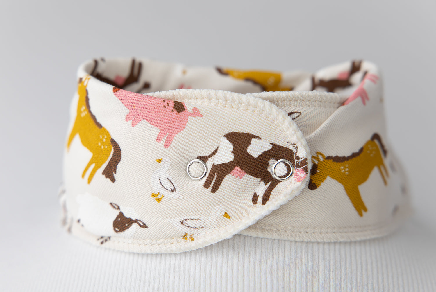 CREAM Barnyard Buddies organic cotton DribbleBoo bandana bib