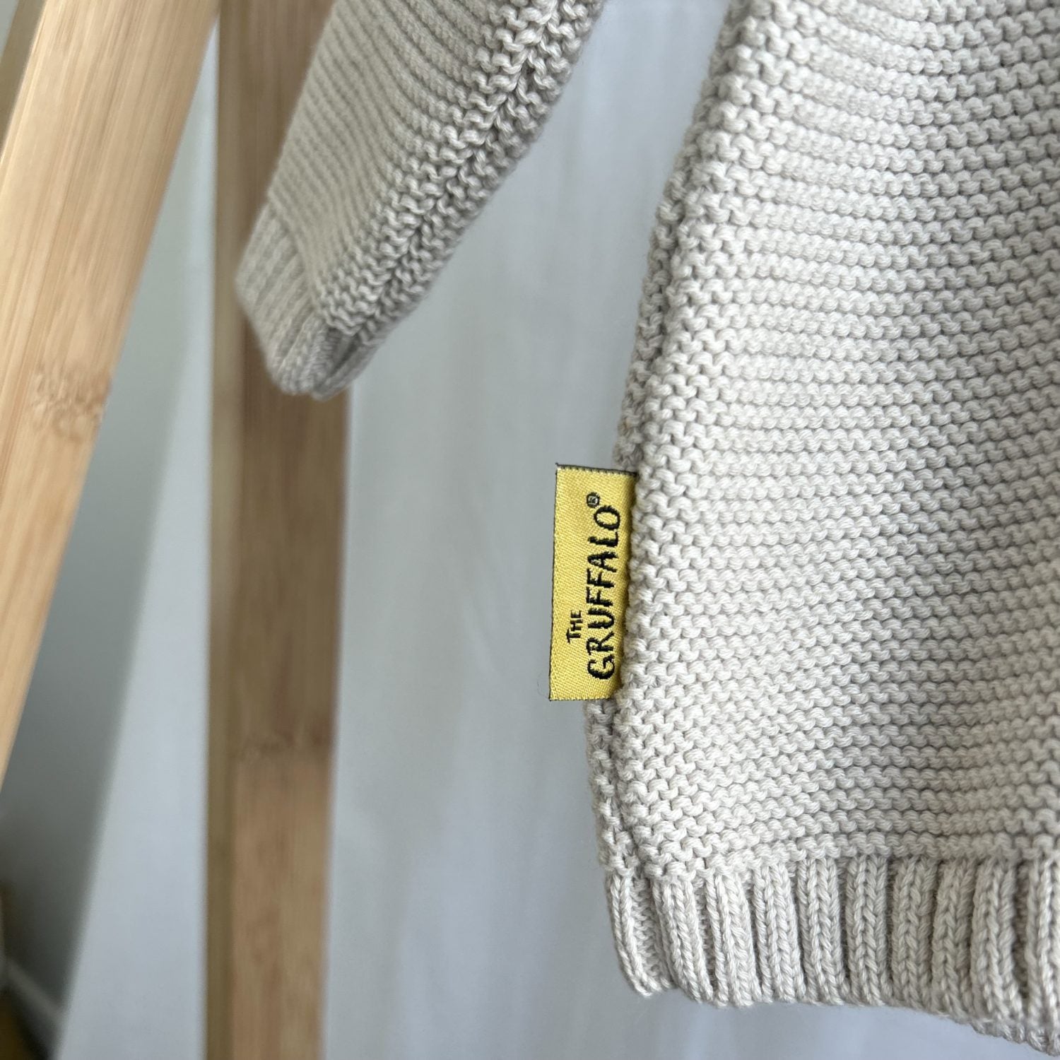 Ecru Mouse Gruffalo Organic Cotton Zipped Cardigan