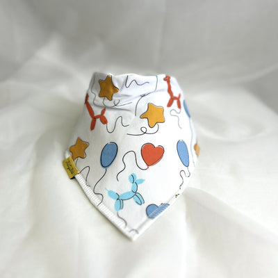 Blue Balloons Party Organic Cotton DribbleBoo Bandana bib