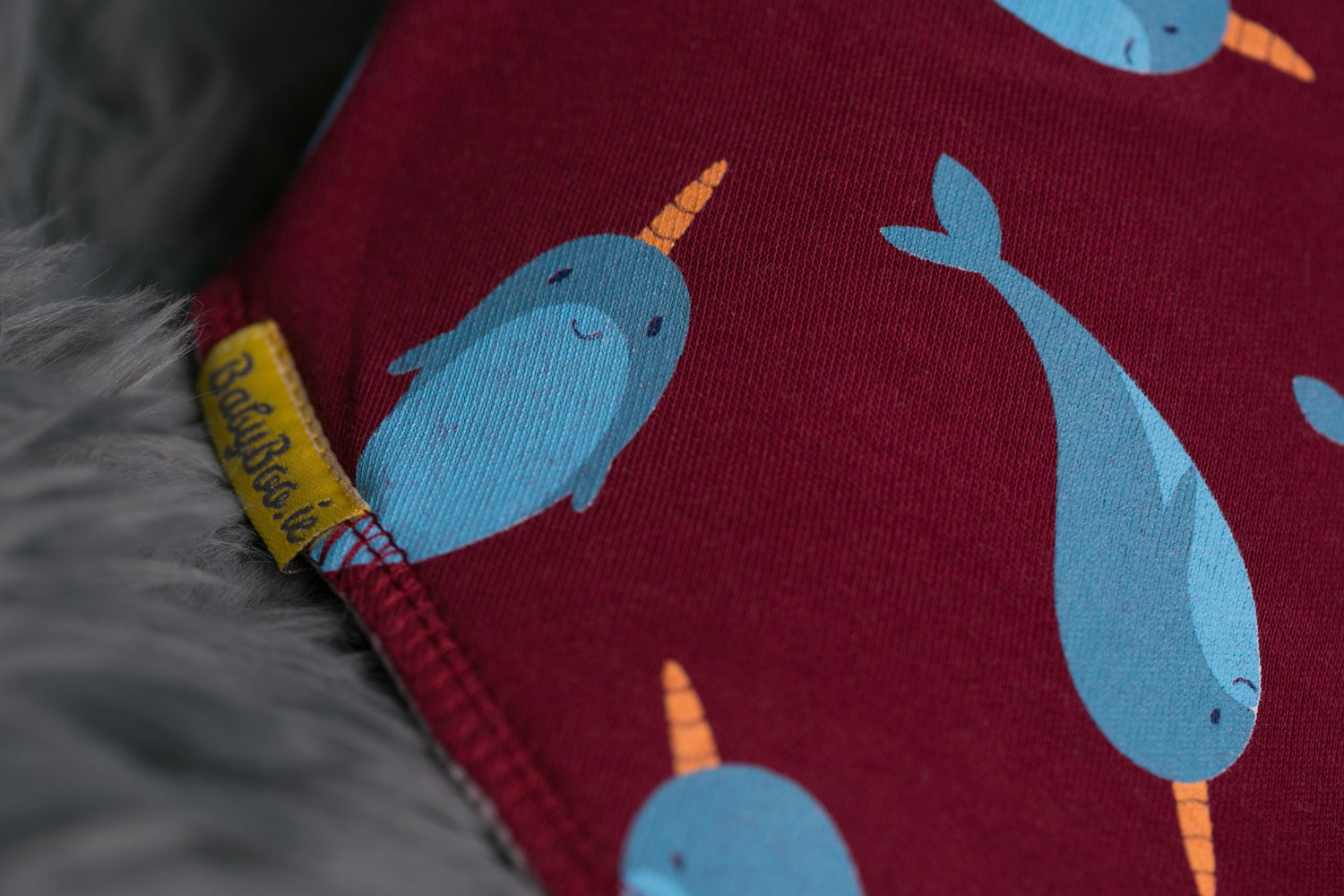 Niall the Narwhal organic cotton DribbleBoo bandana bib