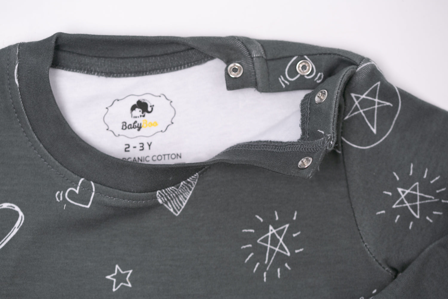 Grey doodling organic cotton loungewear set