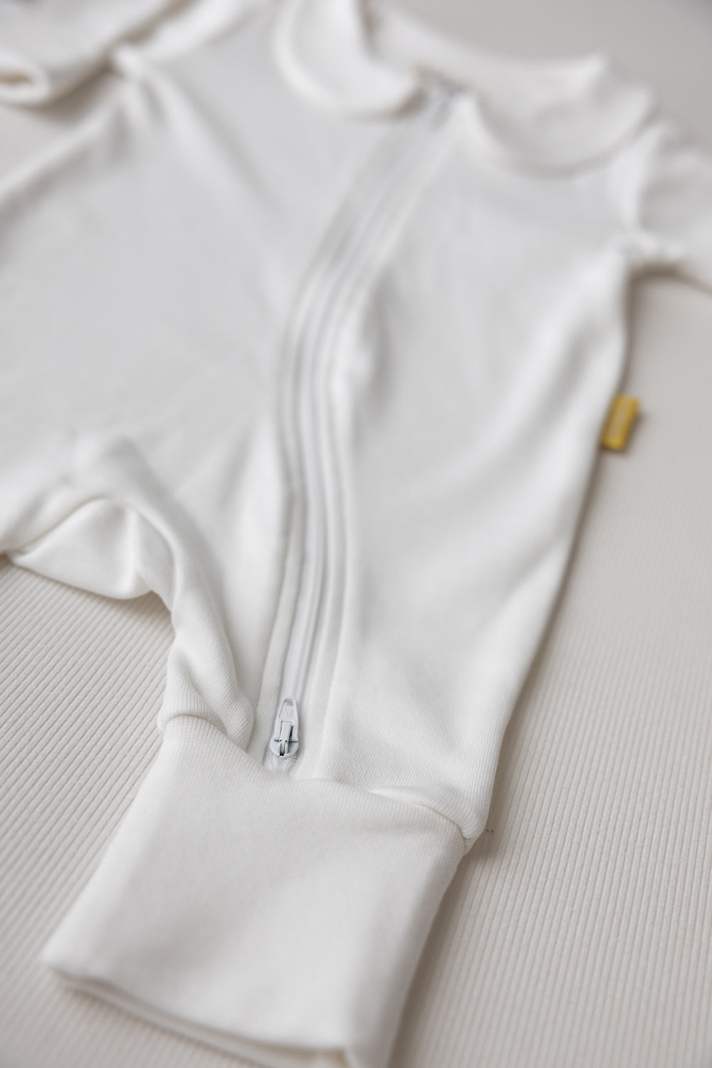 White Collar Organic Cotton ZippyBoo suit