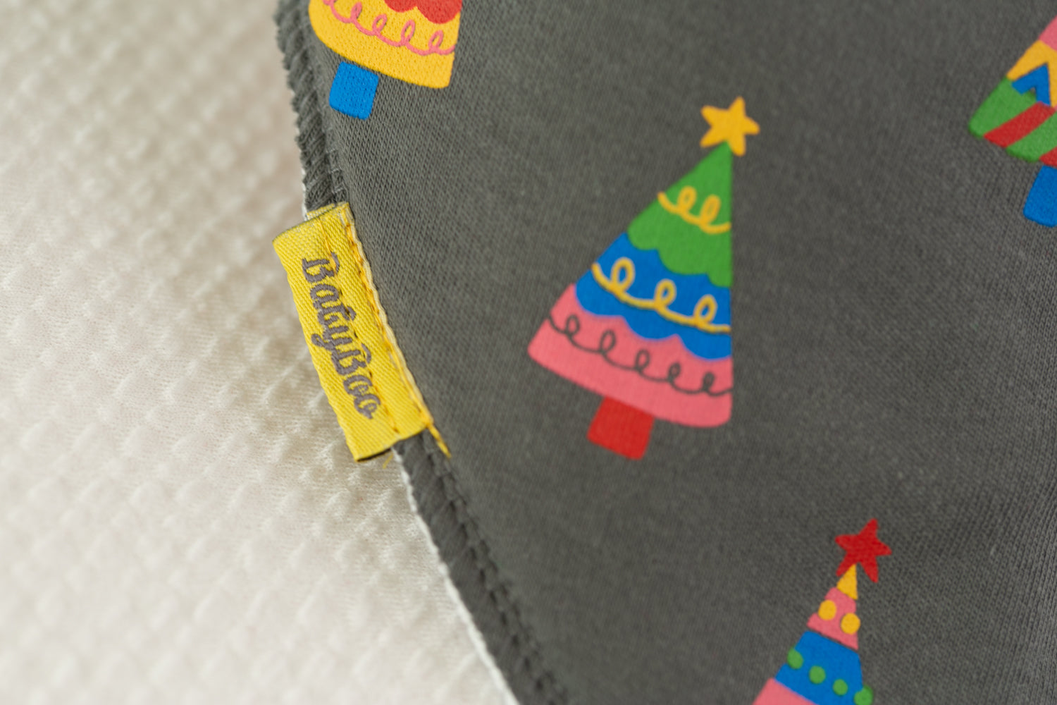 Rainbow trees organic cotton DribbleBoo bandana bib