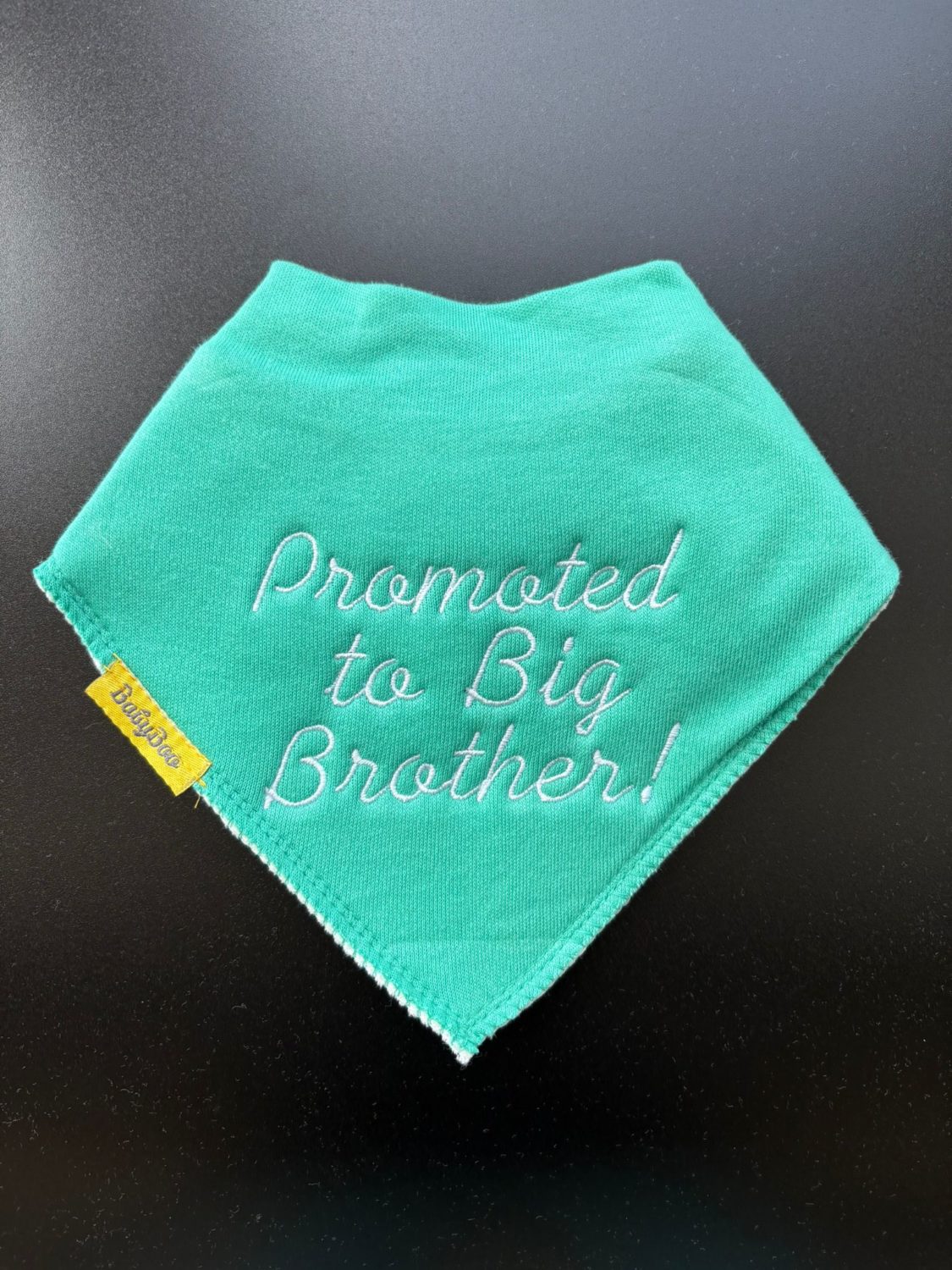 Promoted to Big Brother organic cotton DribbleBoo bandana bib