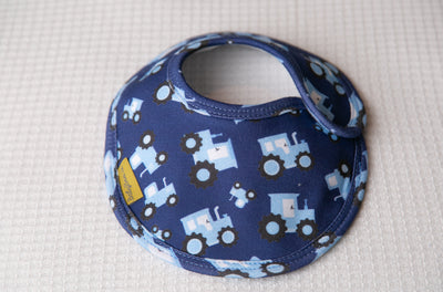 Tractors organic cotton LittleBoo baby bib