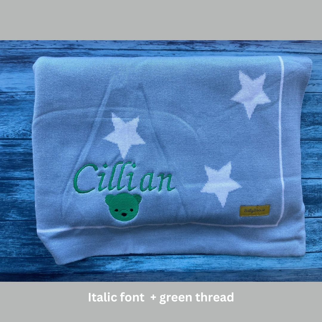 Organic cotton blue stars BlankieBoo
