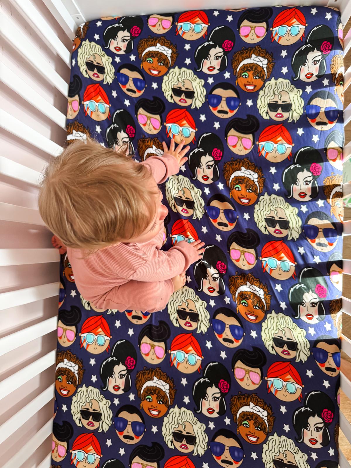 Music Icons organic cotton BeddyBoo fitted sheet