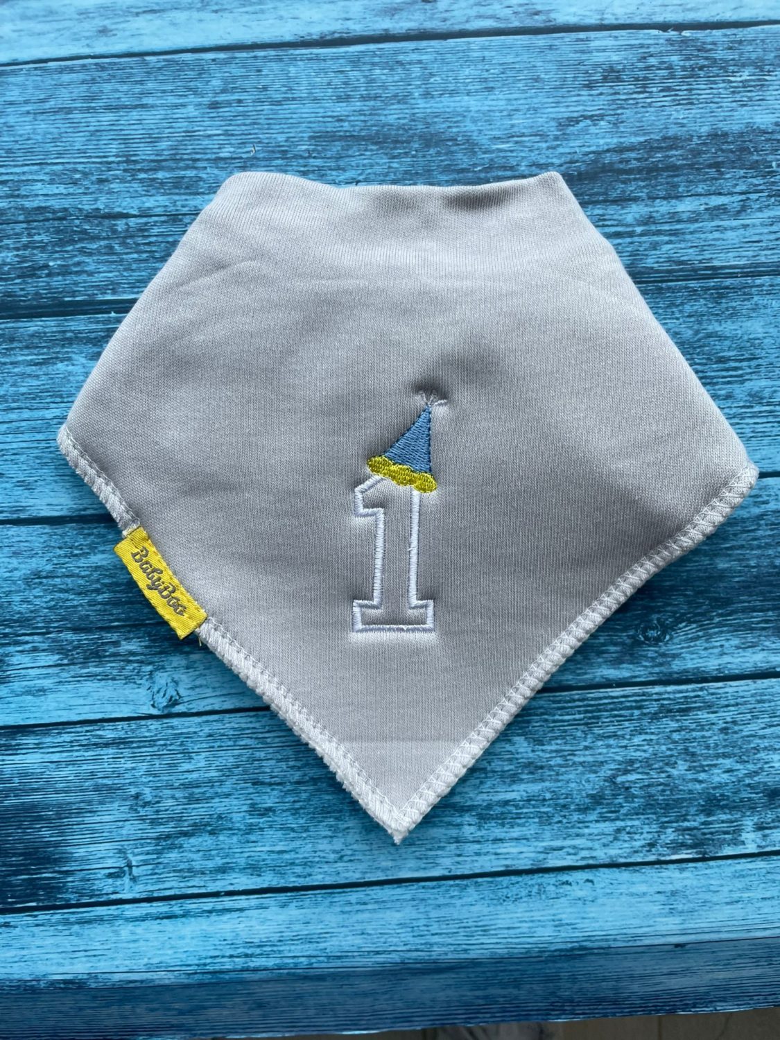 First birthday party organic cotton Dribbleboo bandana bib