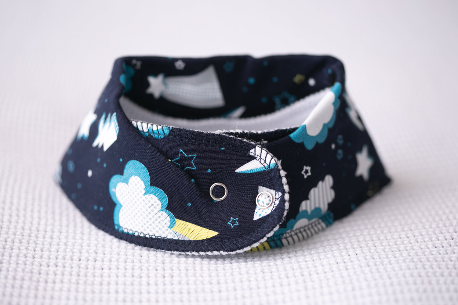 Flash with grey organic cotton DribbleBoo bandana bib