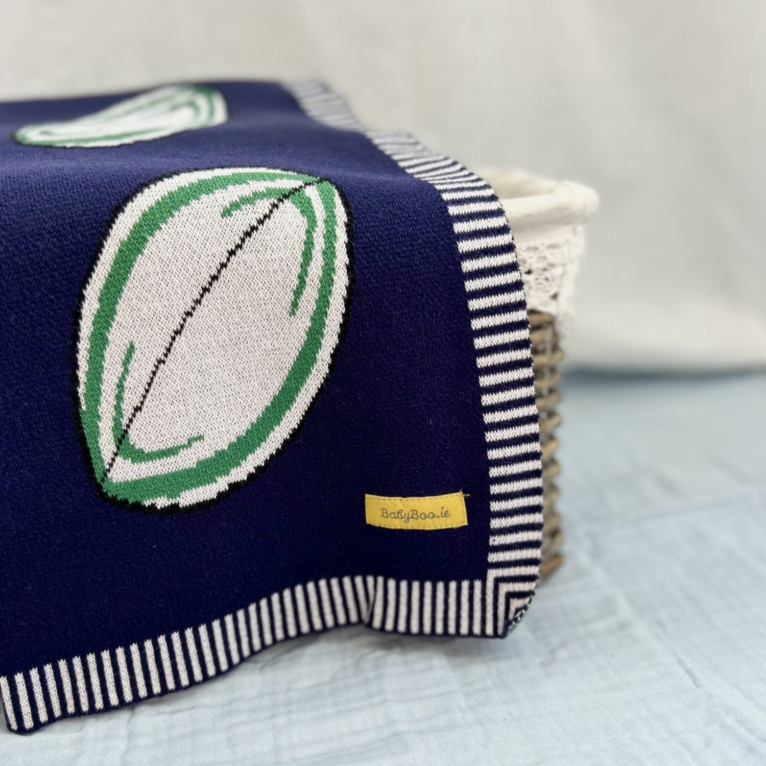 Organic cotton navy rugby BlankieBoo