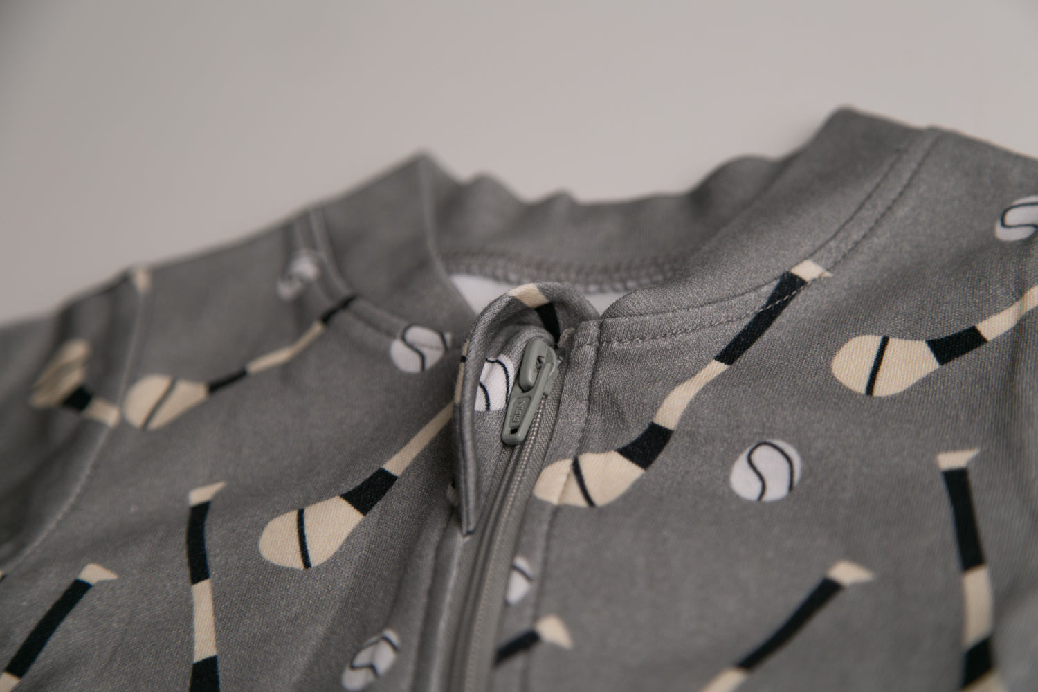 Grey GAA organic cotton ZippyBoo suit