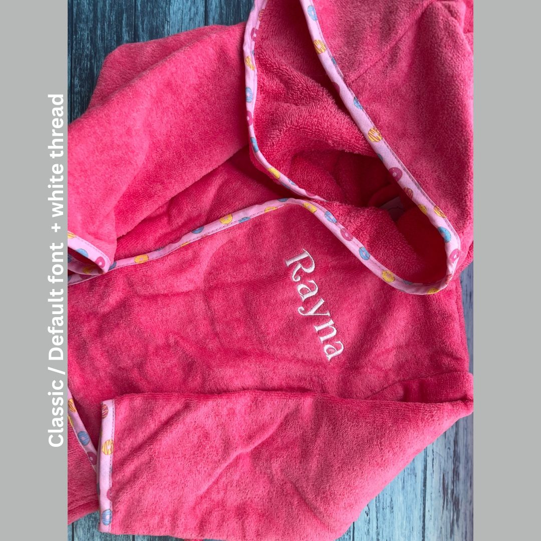 Hot pink donuts organic cotton CozyBoo robe