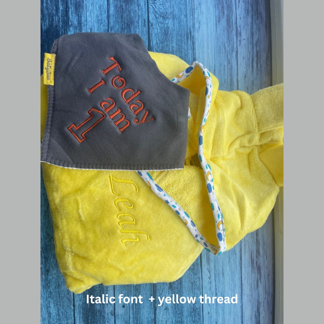 Lemon moon and stars organic cotton CozyBoo robe