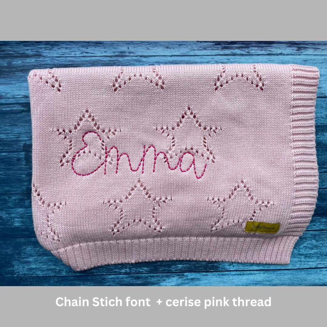 Pink organic cotton star style BlankieBoo