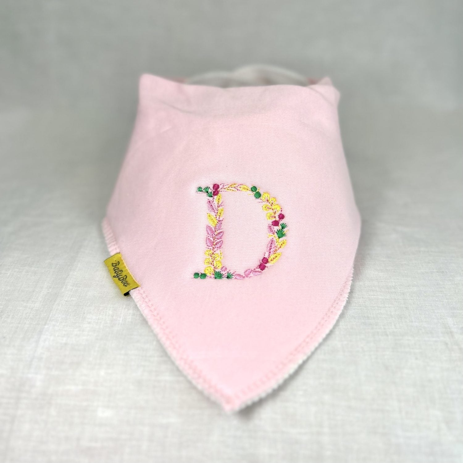 Floral Letter Organic Cotton DribbleBoo bandana bib