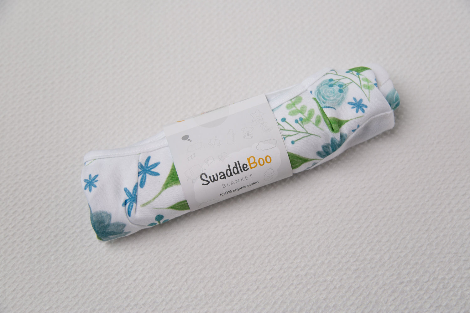 Watercolour flowers organic cotton SwaddleBoo