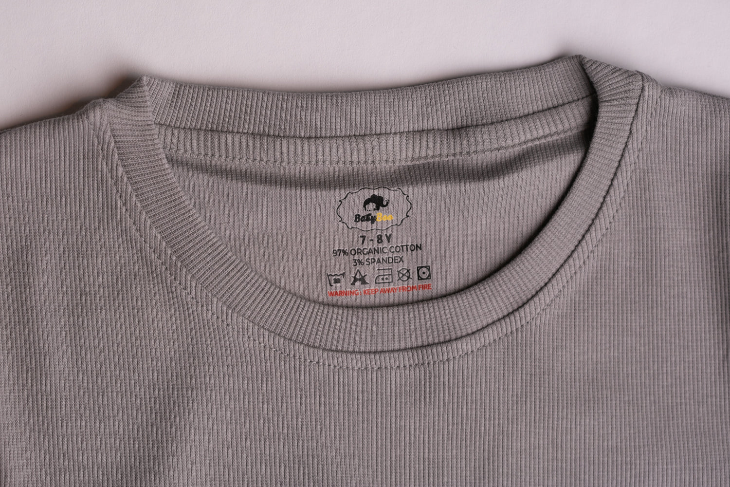 Grey ribbed organic cotton loungewear set