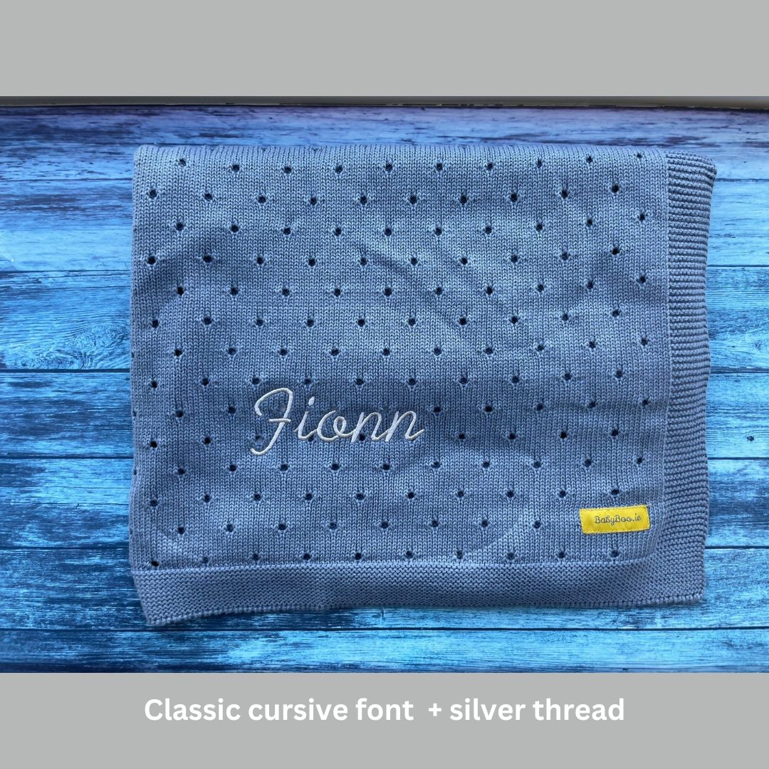 Organic cotton blue cellular BlankieBoo