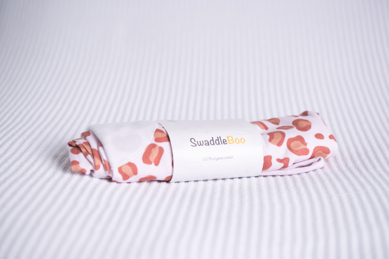 Blush leopard organic cotton SwaddleBoo