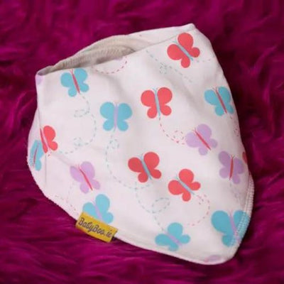 Cream fly fly butterfly organic cotton DribbleBoo bandana bib