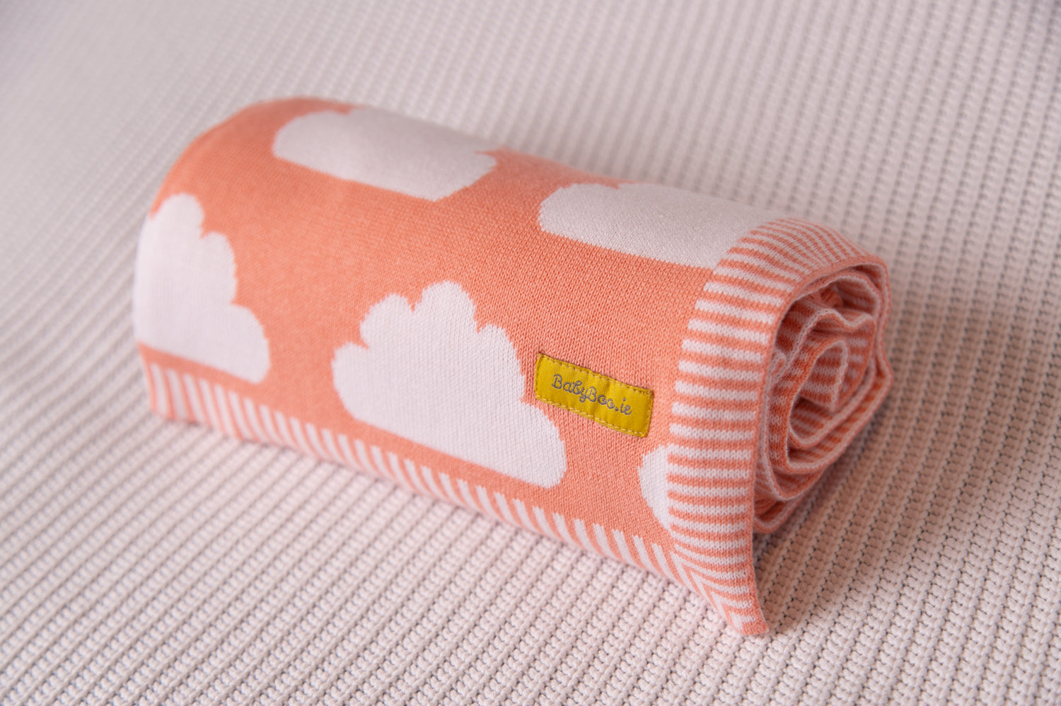 Organic cotton coral clouds BlankieBoo