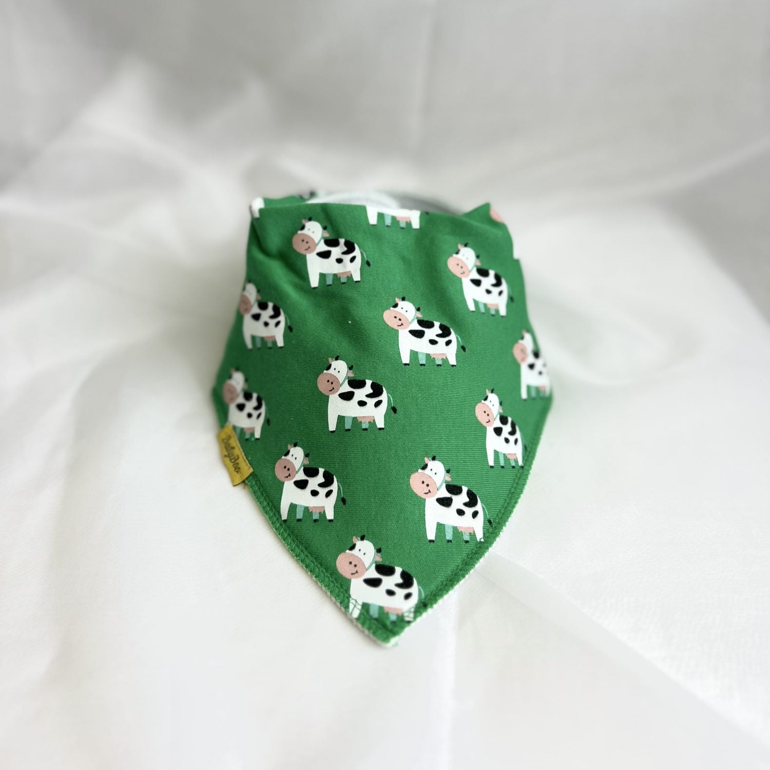 Emerald Green Bessie Cow Organic Cotton DribbleBoo Bandana bib