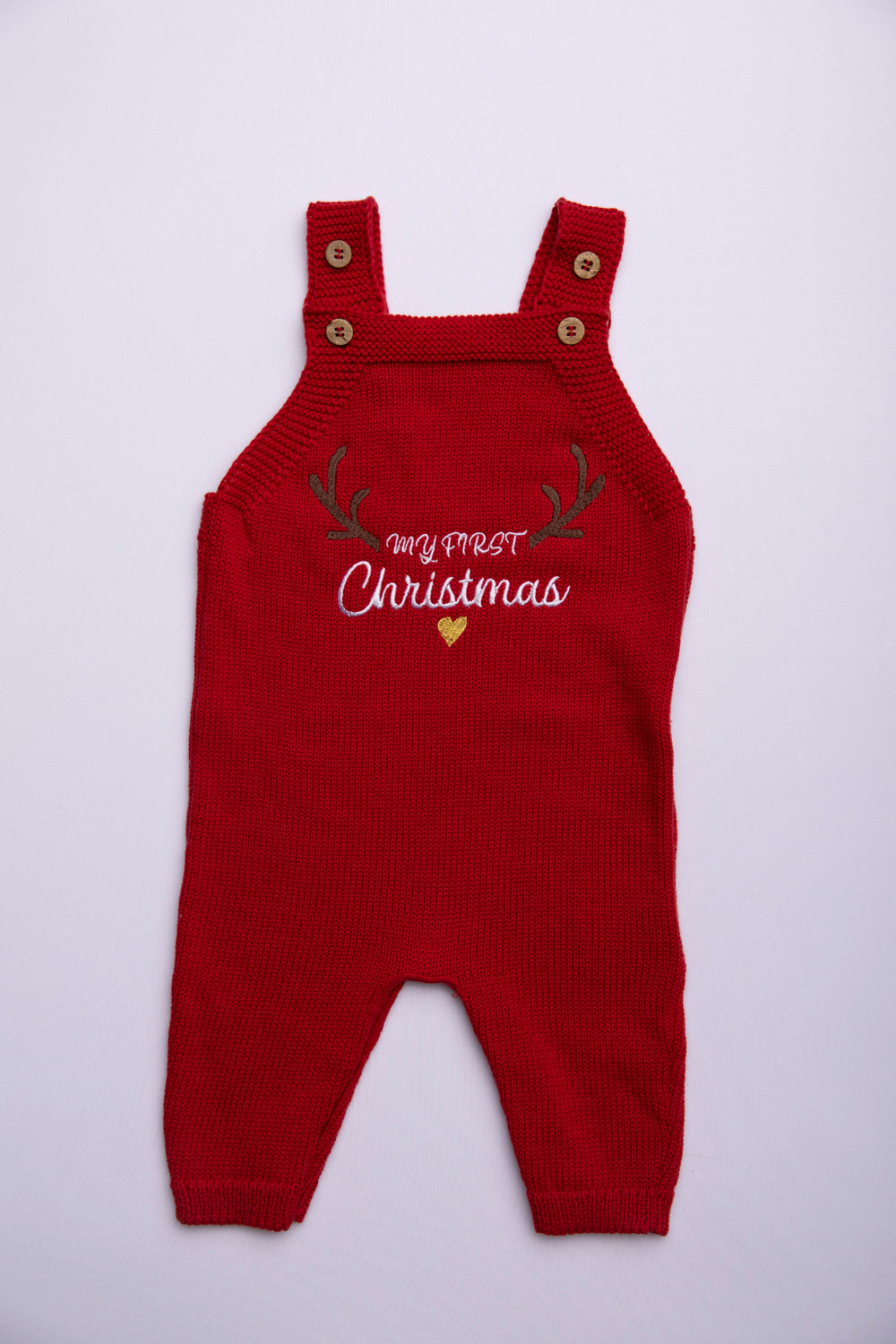 My First Christmas Knitted Dungarees