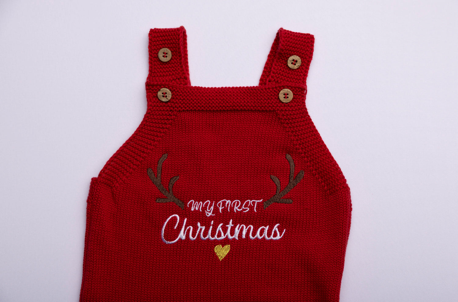 My First Christmas Knitted Dungarees
