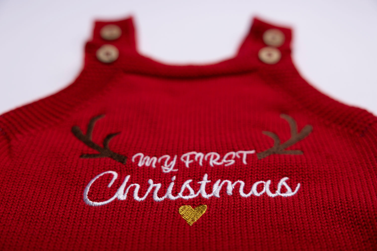 My First Christmas Knitted Dungarees