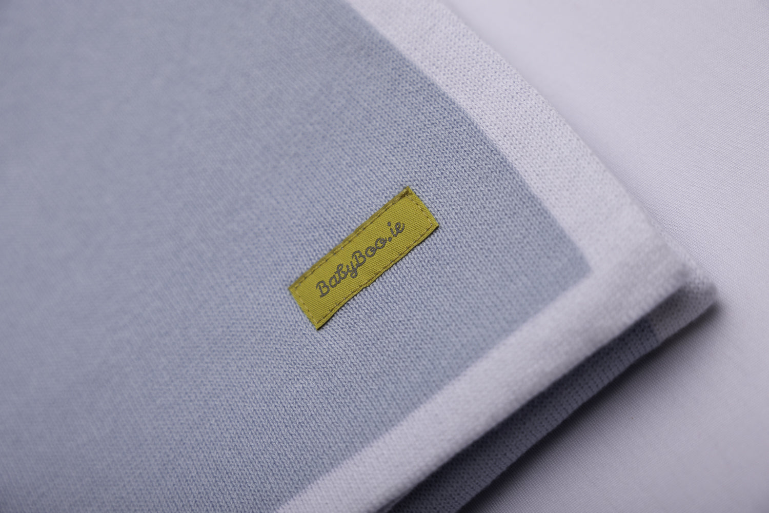 Classic border baby blue organic cotton BlankieBoo