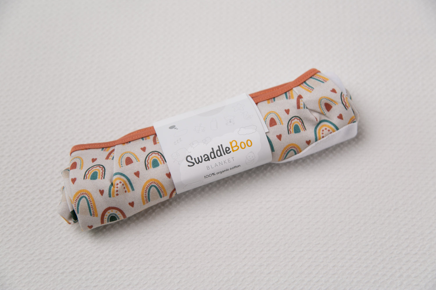 Boho Rainbows organic cotton SwaddleBoo