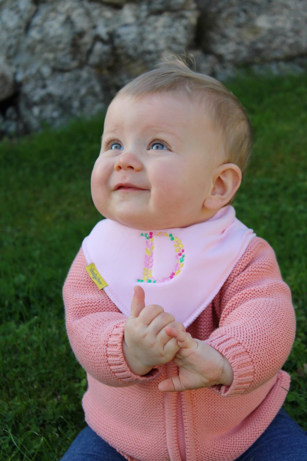 Floral Letter Organic Cotton DribbleBoo bandana bib