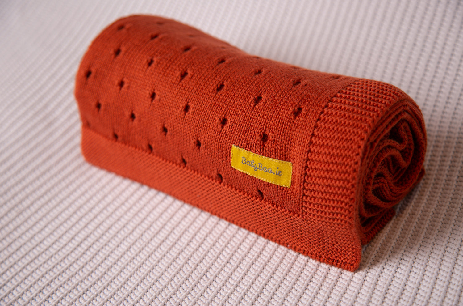 Organic cotton rust cellular BlankieBoo