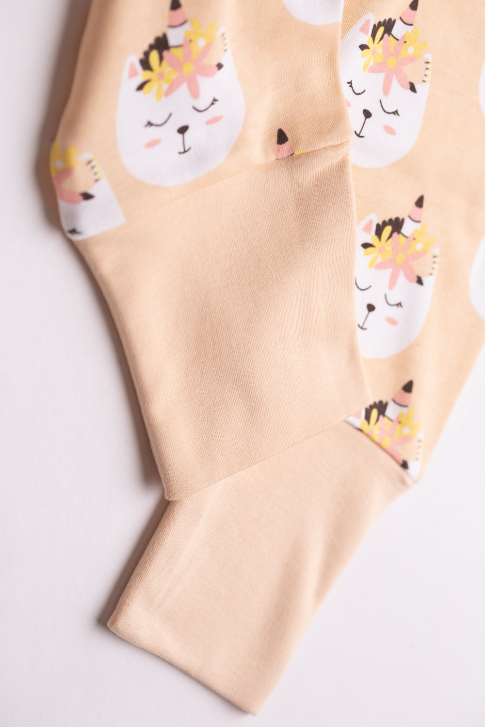 Peach caticorn organic cotton ZippyBoo suit