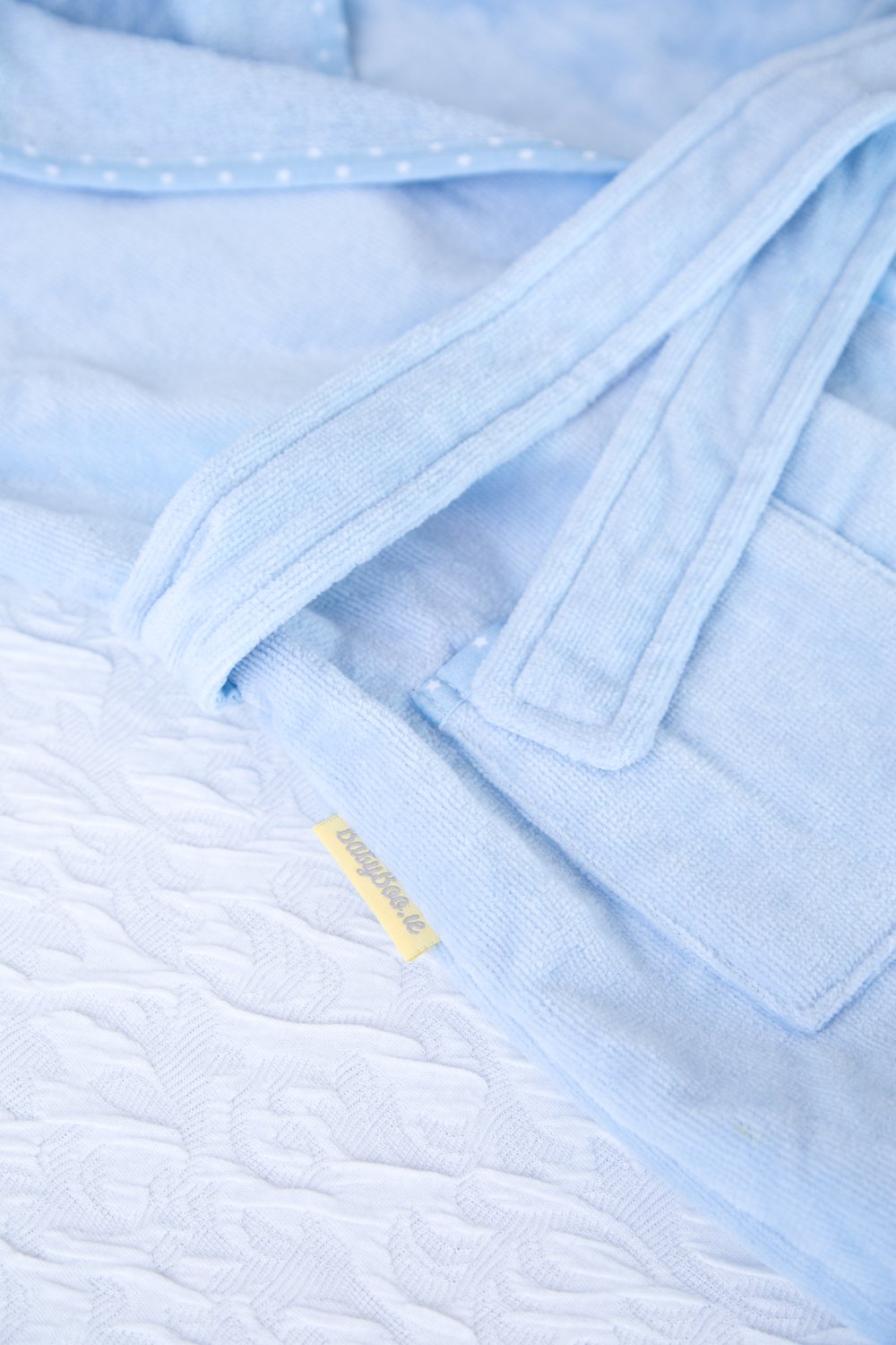 Baby blue with white stars organic cotton CozyBoo robe