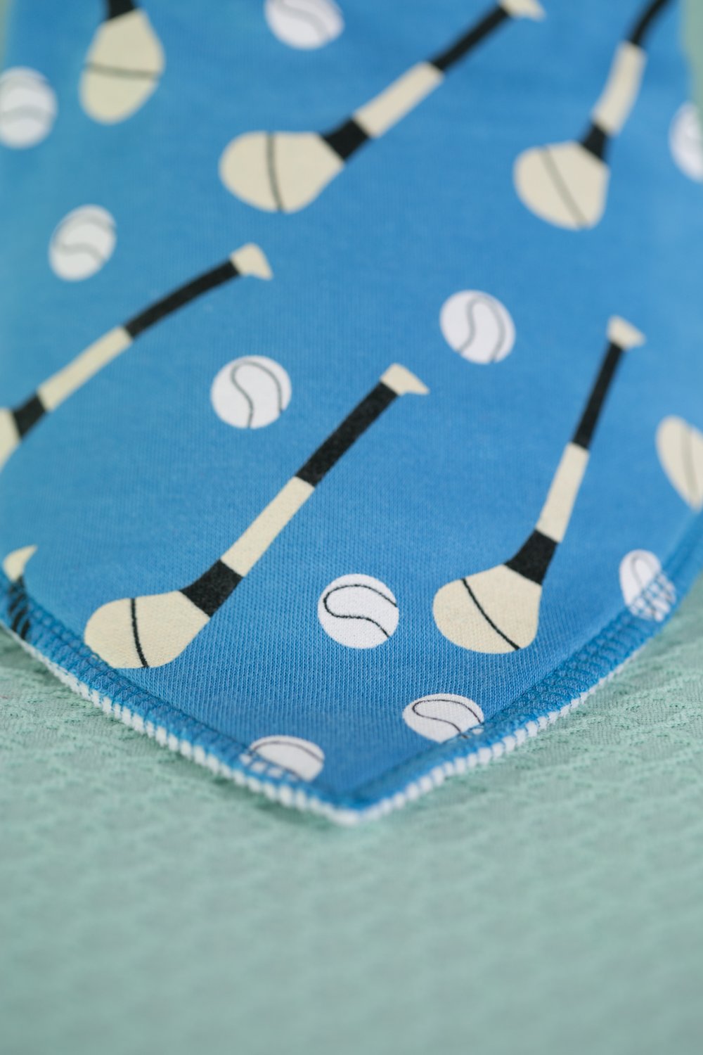 Blue GAA mad organic cotton DribbleBoo bandana bib