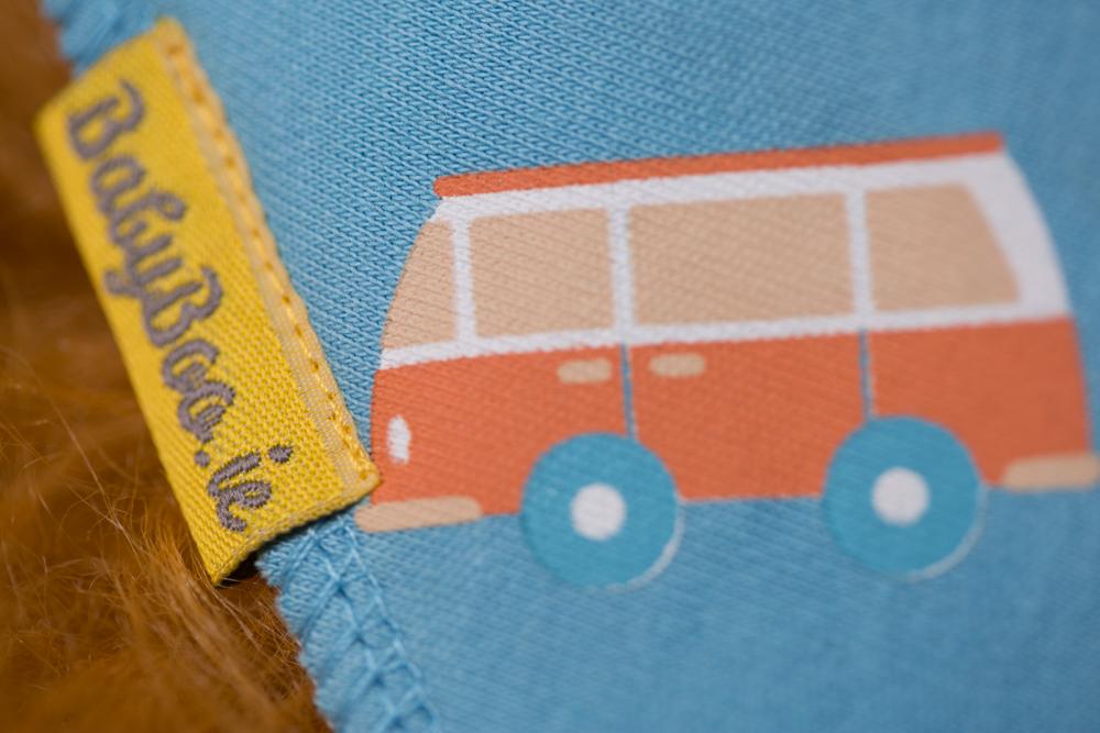Vintage campervan organic cotton DribbleBoo bandana bib
