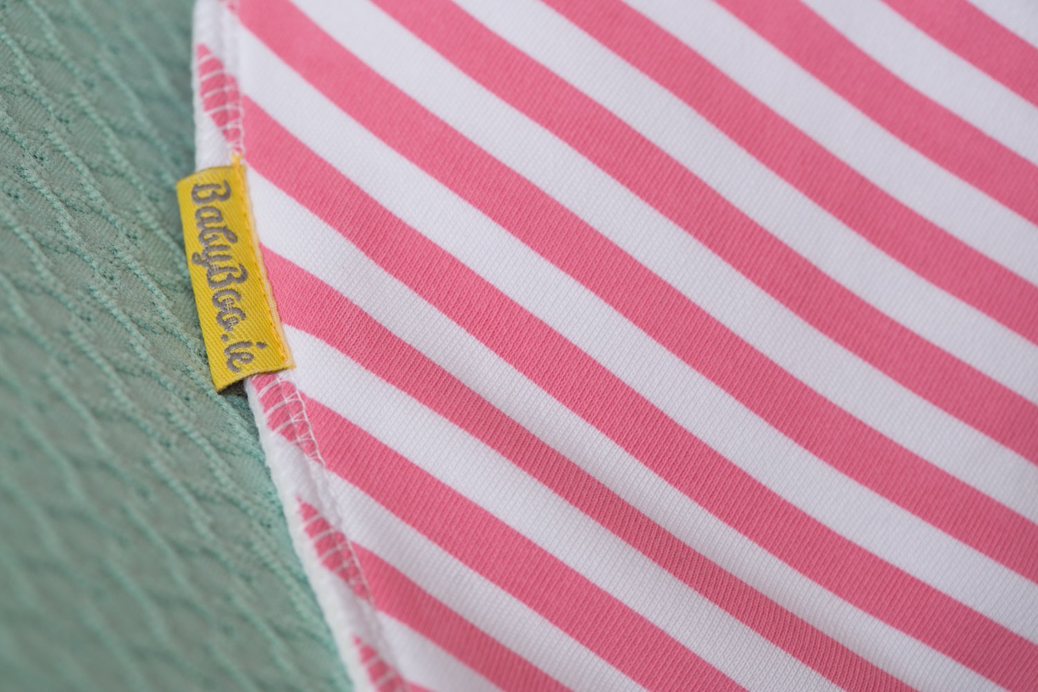Candy pink stripes organic cotton DribbleBoo bandana bib