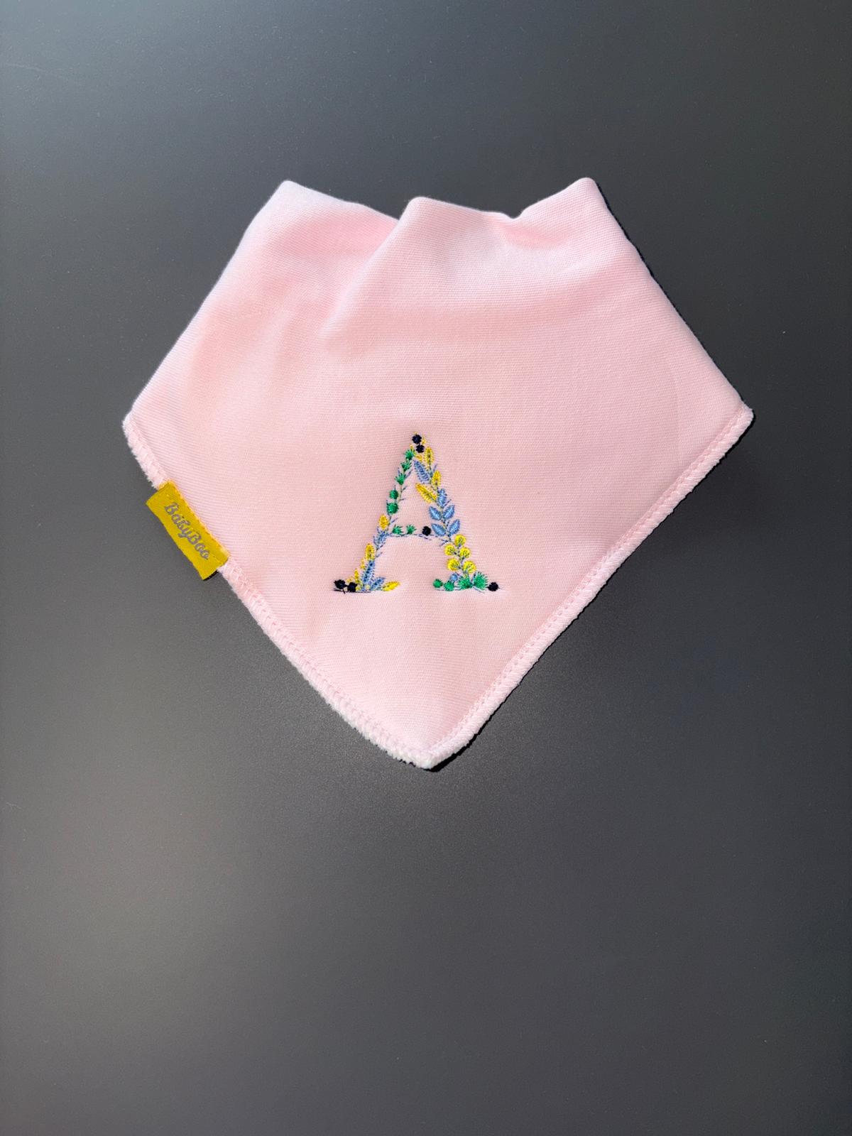 Floral Letter Organic Cotton DribbleBoo bandana bib