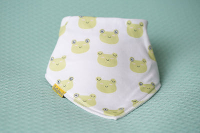 Jumpy frogs organic cotton DribbleBoo bandana bib