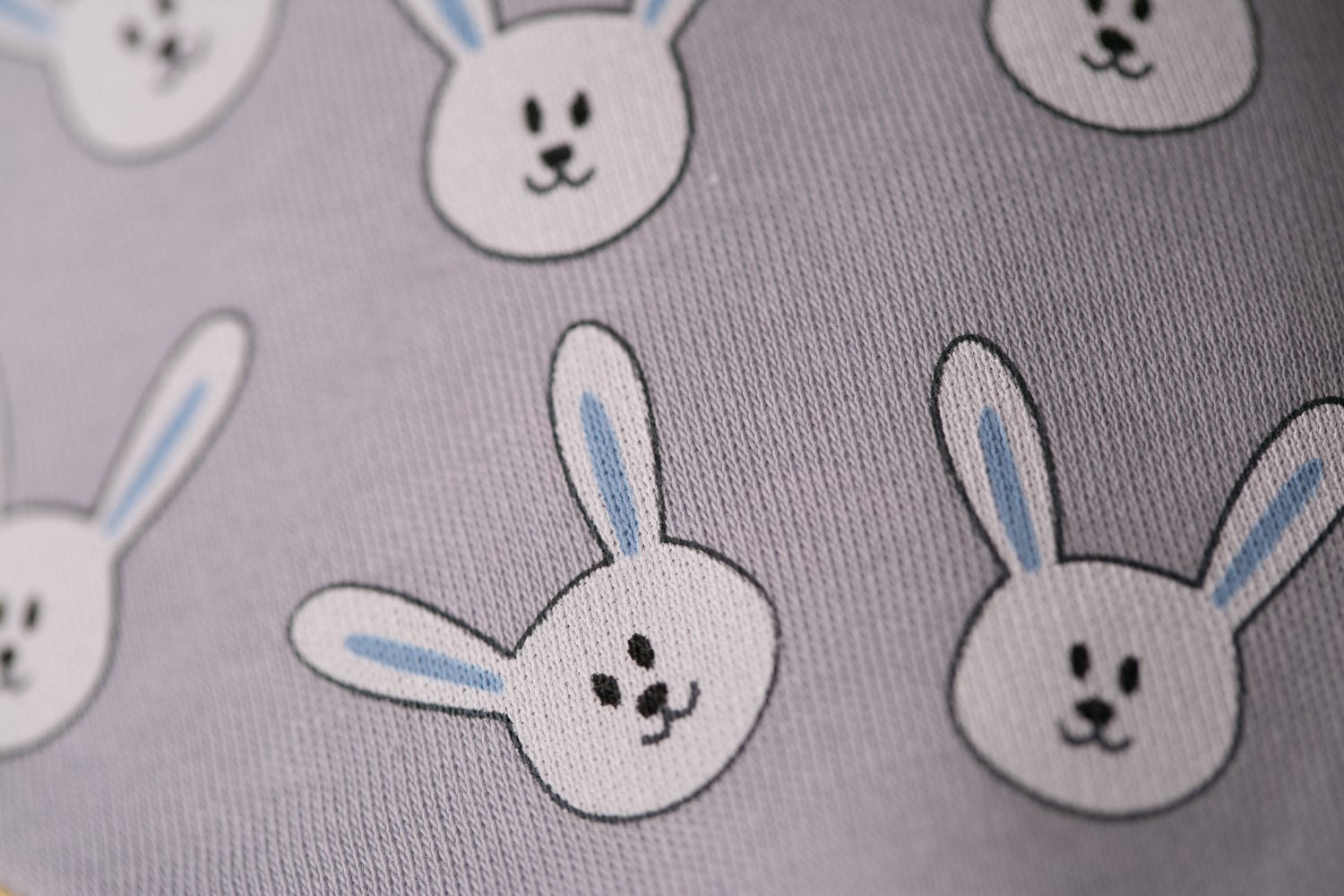 Grey bunnies organic cotton DribbleBoo bandana bib