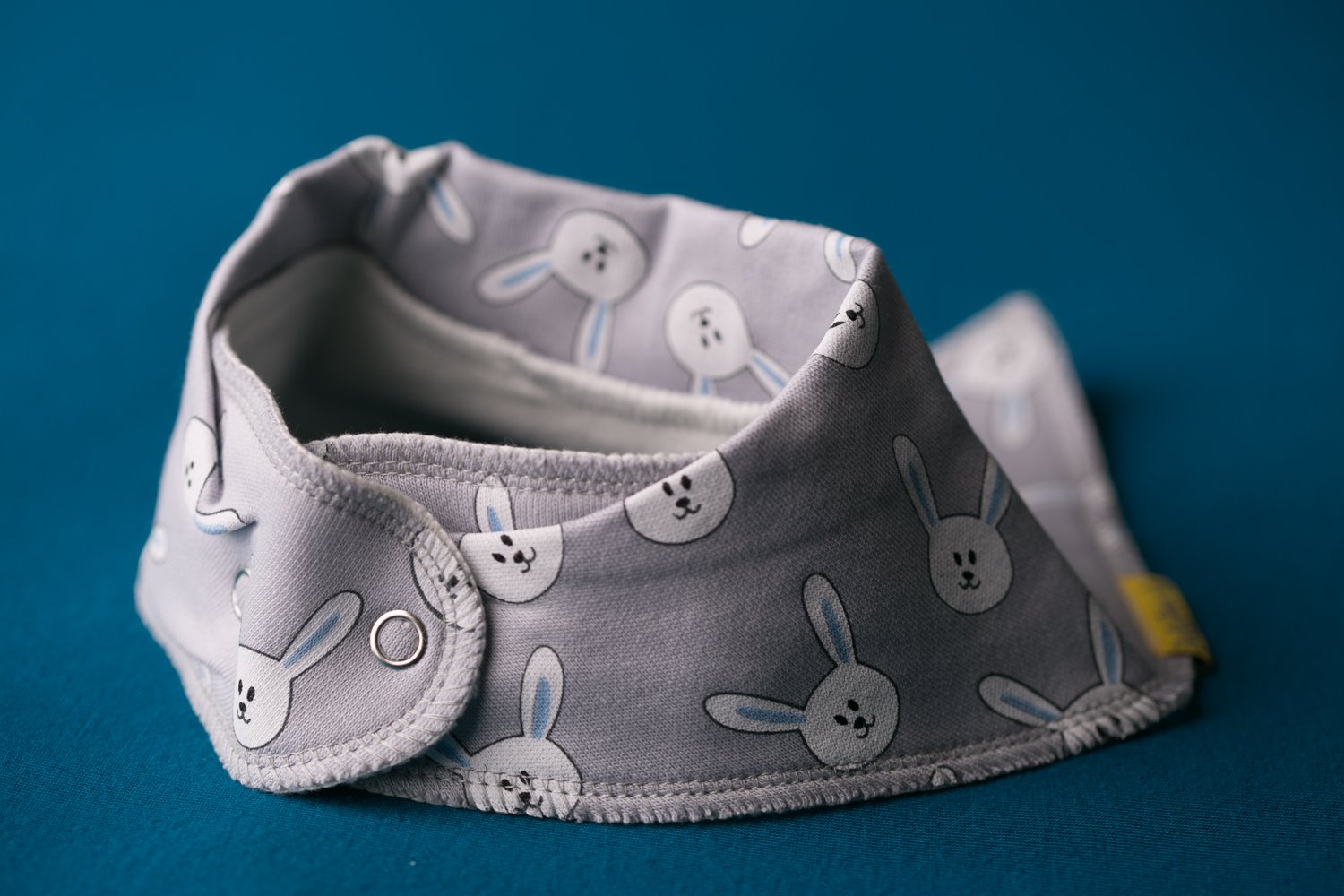 Grey bunnies organic cotton DribbleBoo bandana bib