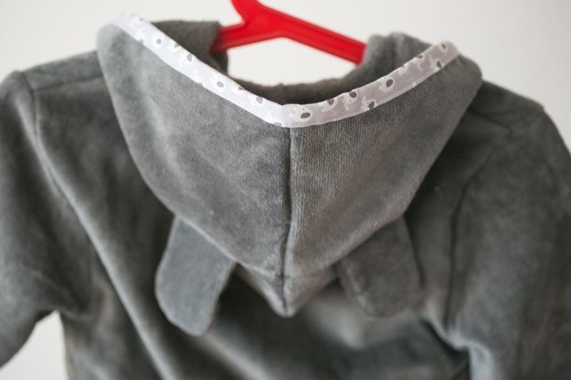 Grey Ellie elephant organic cotton CozyBoo robe