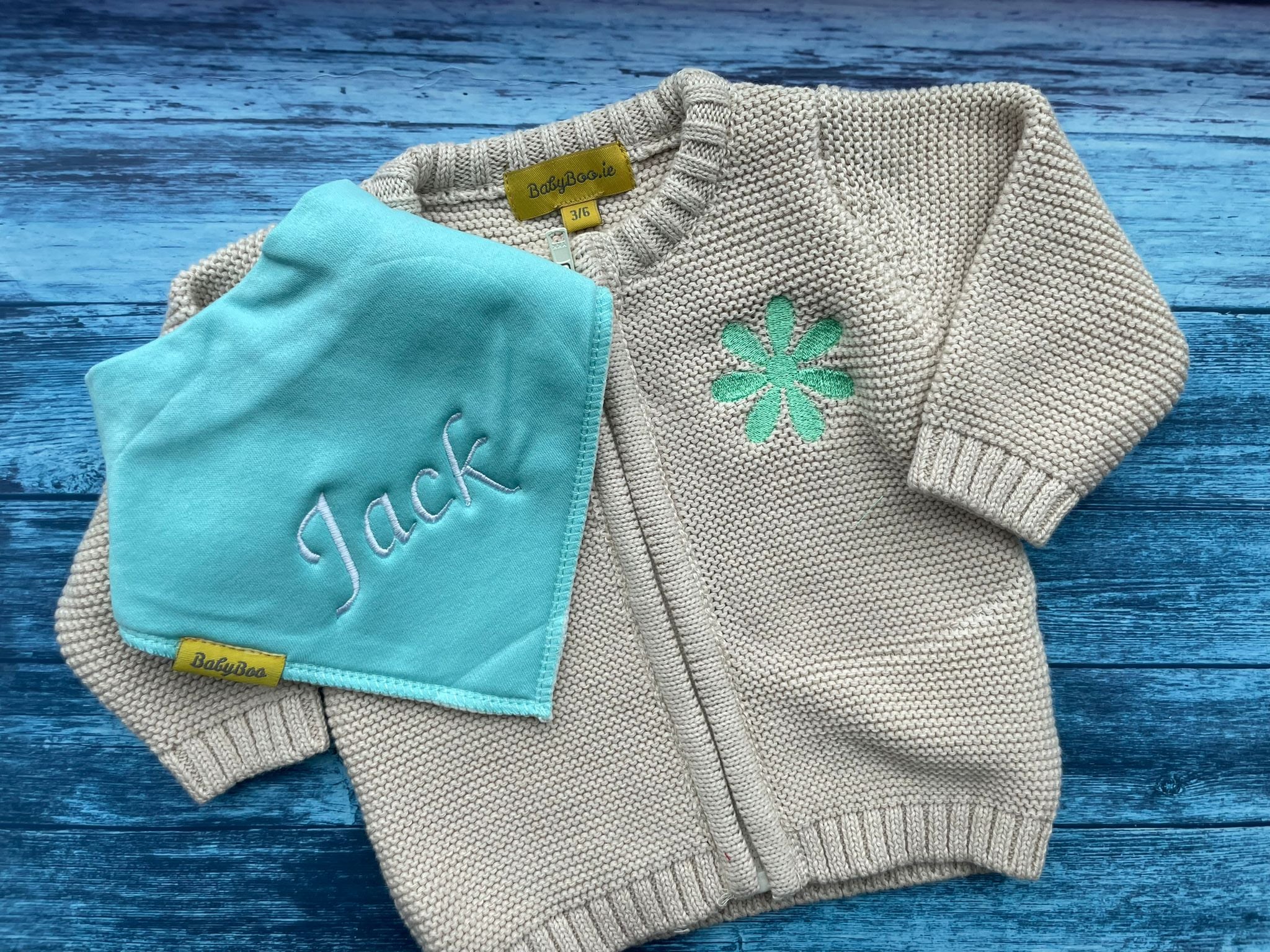 Stone organic cotton zipped cardigan