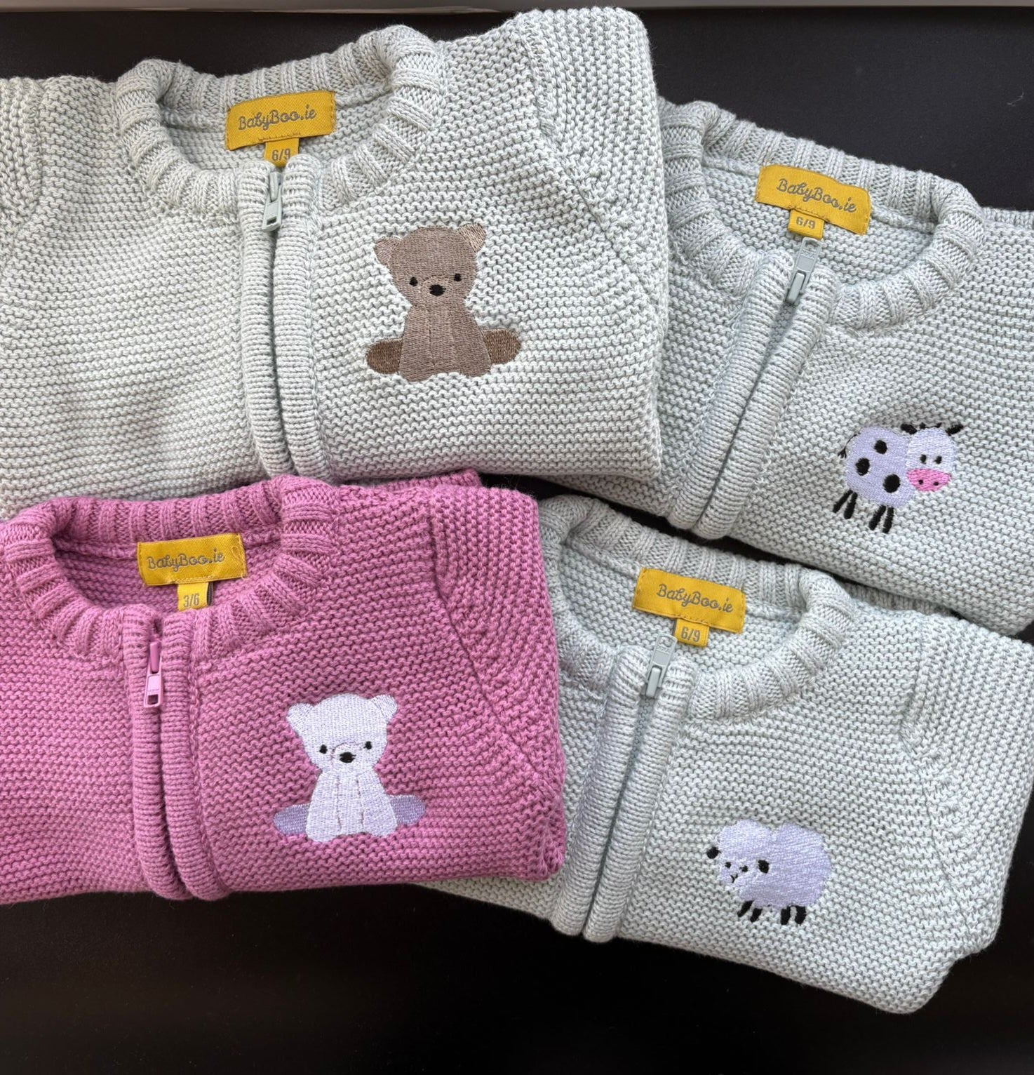 Stone organic cotton zipped cardigan