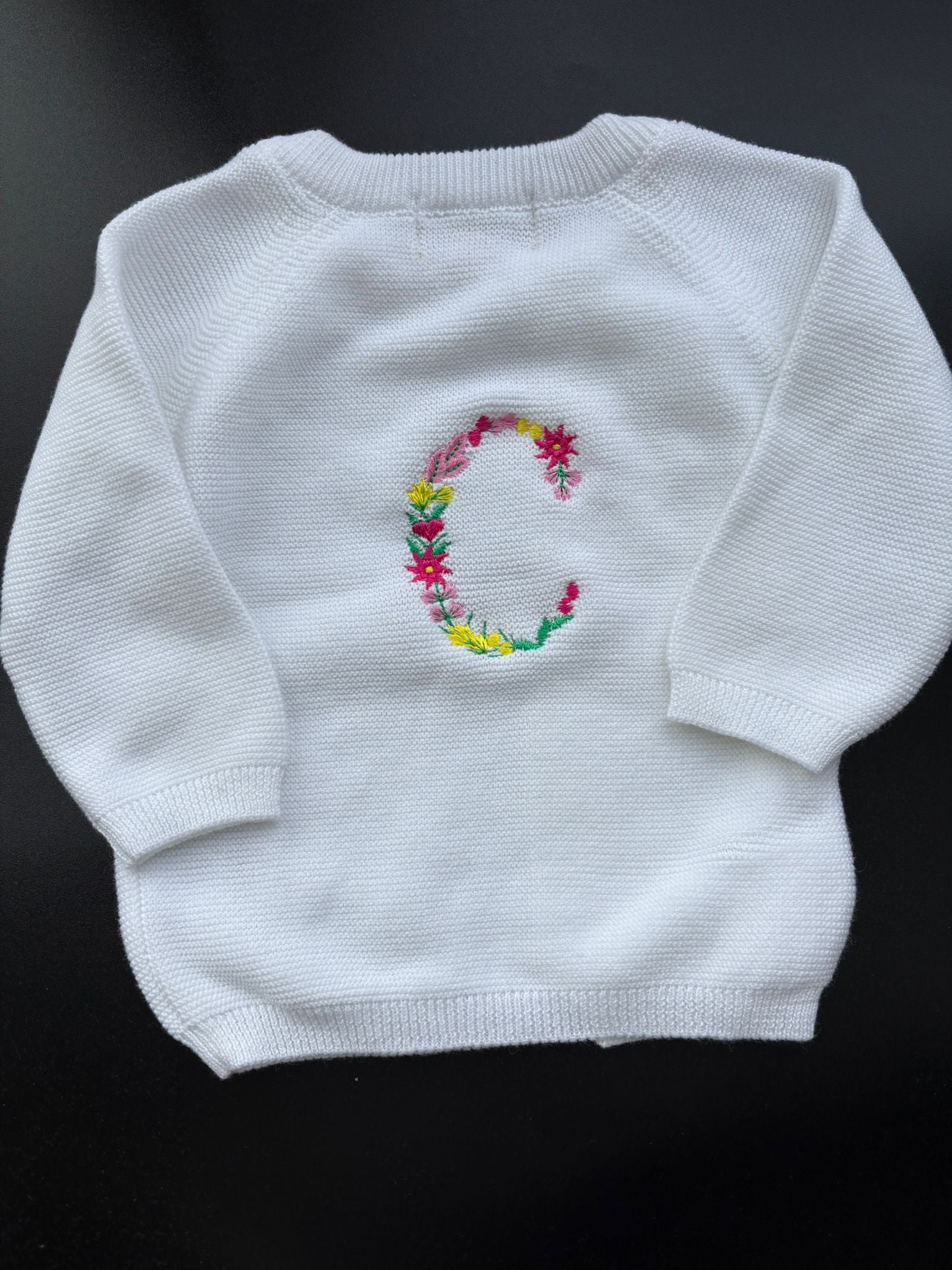 Floral Letter (back) Organic Cotton Kimono Cardigan