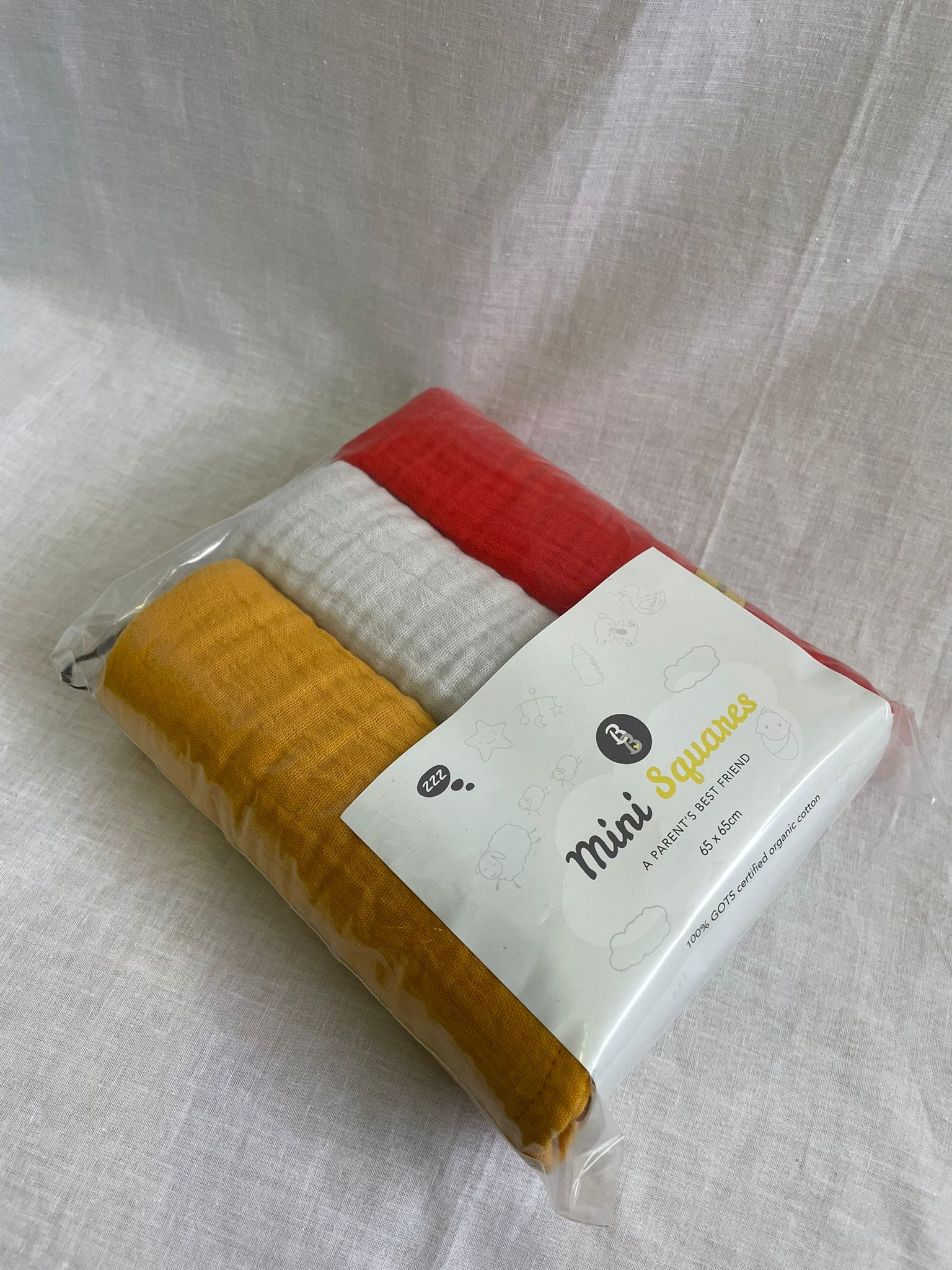 Mini Squares Muslins - Rust, Turmeric and Dove