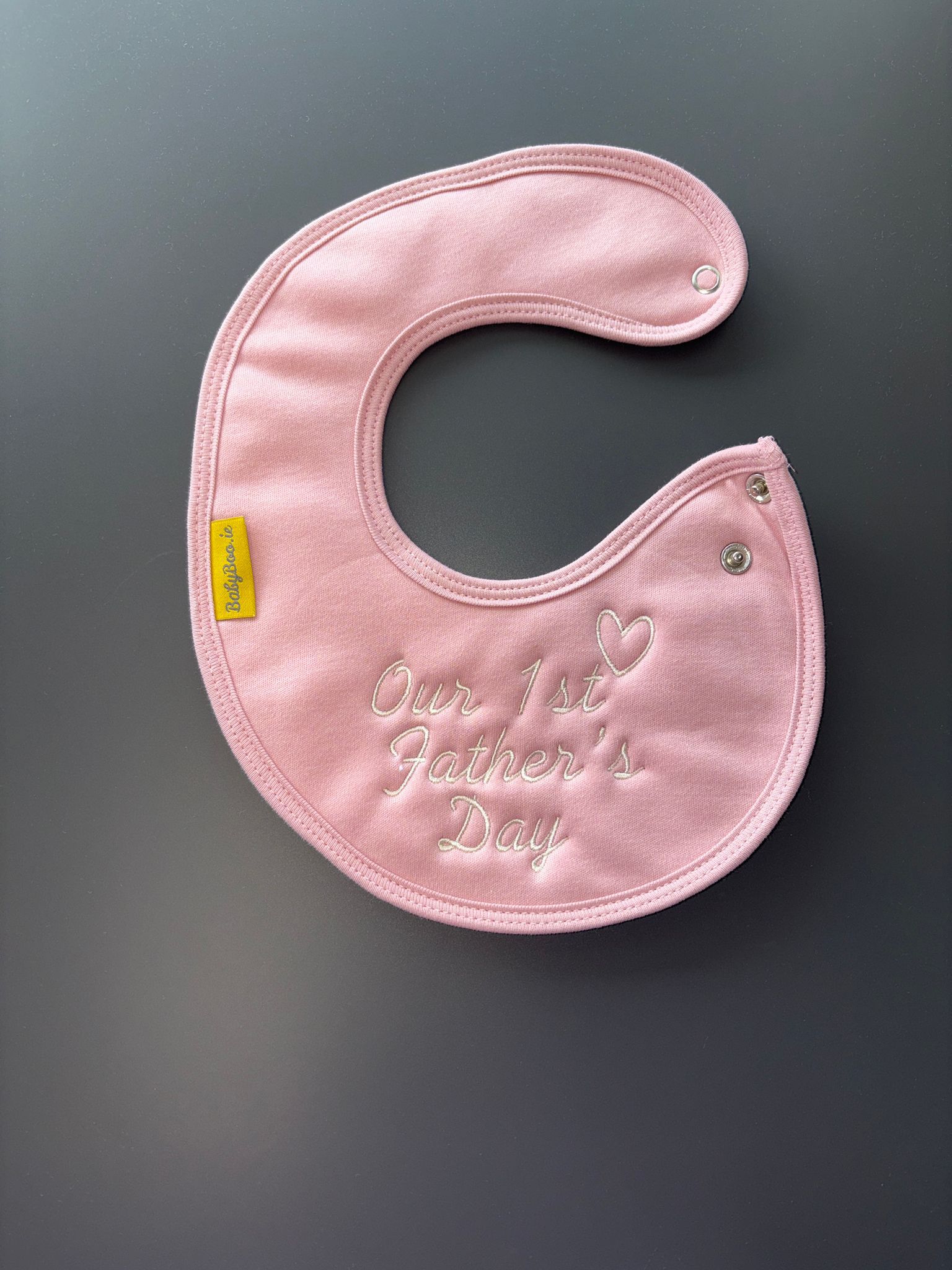 Our 1st Father's Day organic cotton LittleBoo newborn bib