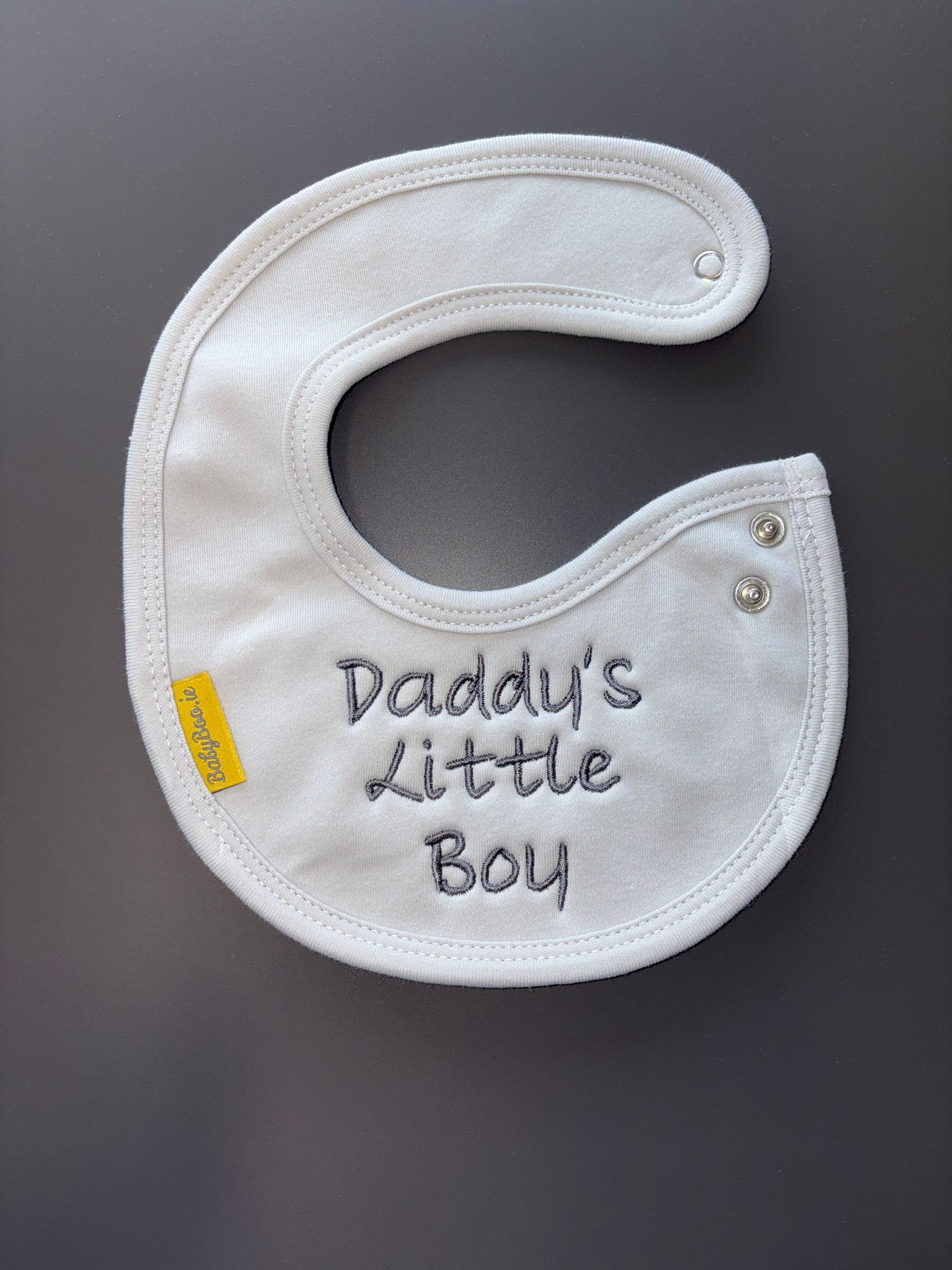 Daddy's Little Boy organic cotton LittleBoo newborn bib