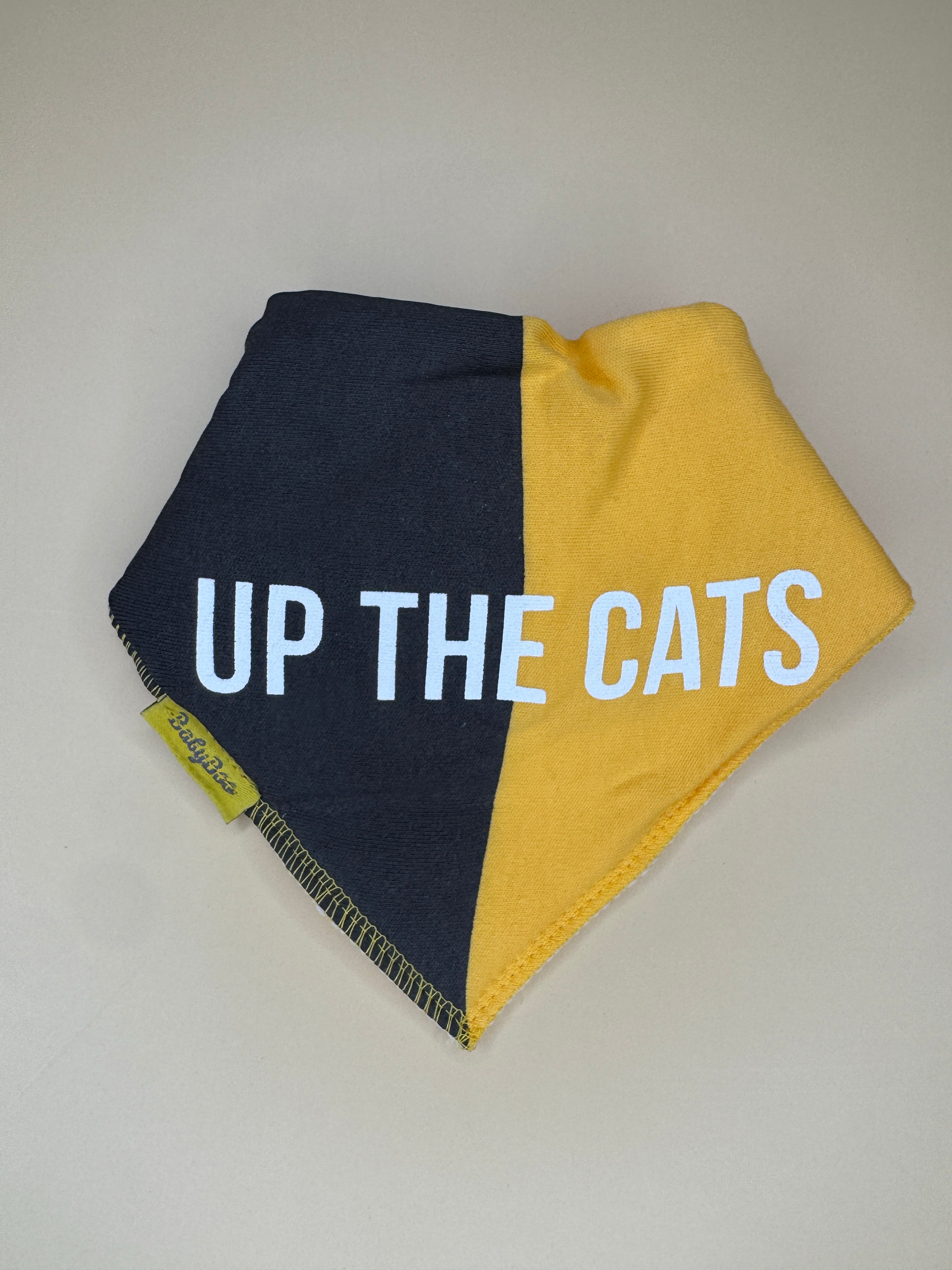 Imperfect - Up The Cats organic cotton DribbleBoo bandana bib